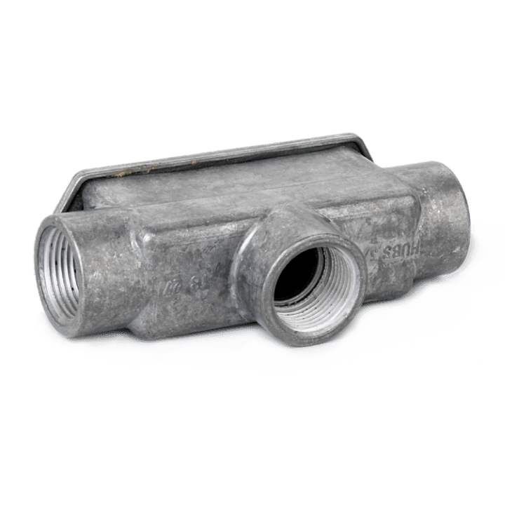 COSMEC - CSM633B-34 Scatola di infilaggio in lega di alluminio, tre vie a T con una sul fondo, filett. GAS 3/4", IP65