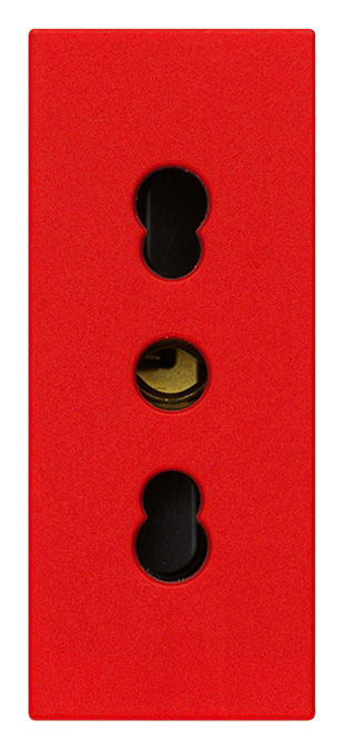 VIMAR SPA - VIW30203.R PRESA 2P+T 16A P17/11 ROSSO