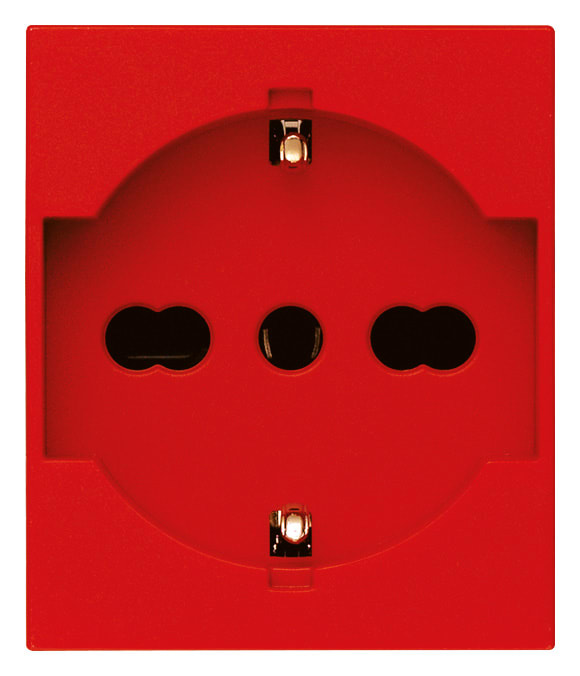 VIMAR SPA - VIW30210.R PRESA 2P+T 16A UNIVERSALE ROSSO