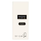 VIMAR S.P.A. - VIW30292.ACB ALIMENTATORE USB A+C 12W 2,4A 5V BIANCO