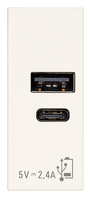 VIMAR SPA - VIW30292.ACB ALIMENTATORE USB A+C 12W 2,4A 5V BIANCO