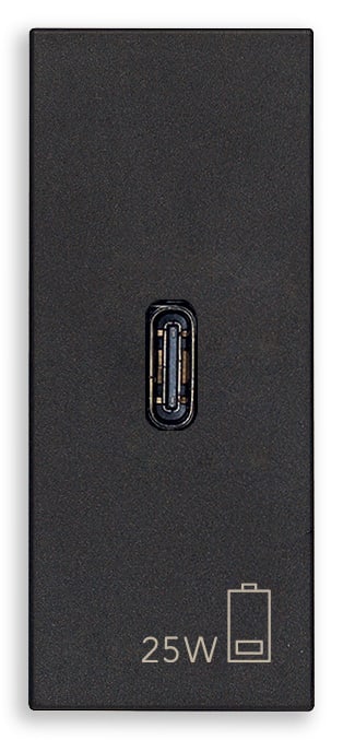 VIMAR SPA - VIW30292.C25G ALIMENTATORE USB C PD 25W NERO