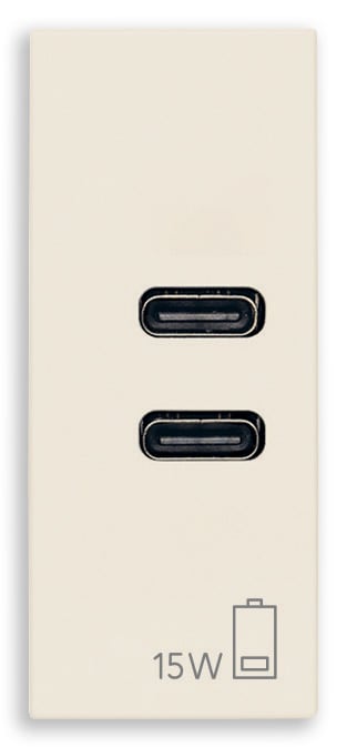 VIMAR SPA - VIW30292.CCC ALIMENTATORE USB C+C 15W 3A 5V CANAPA