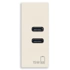 VIMAR SPA - VIW30292.CCC ALIMENTATORE USB C+C 15W 3A 5V CANAPA