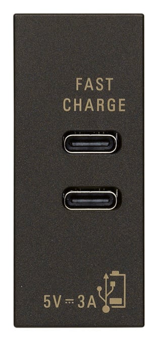 VIMAR SPA - VIW30292.CCG Alimentatore USB C+C 15W 3A 5V nero