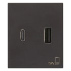 VIMAR SPA - VIW30295.ACG Alimentatore USB A+C 15W 3A 5V 2M nero