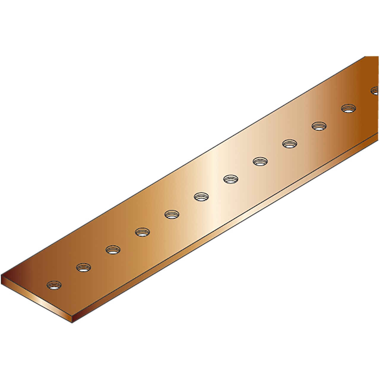 JUPITER SATI - JUP3110876 Barra forata in rame fori filettati M6 dimensioni 30x5x1000 mm