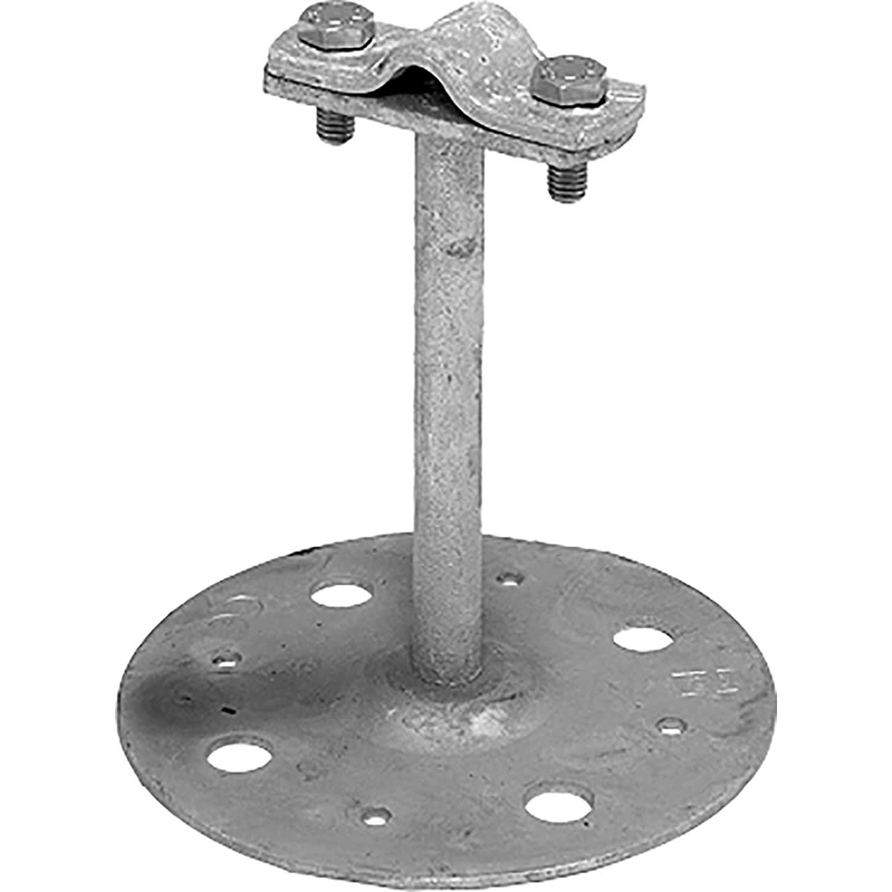 JUPITER SATI - JUP3111261 Supporto per tondo con piastra per tetti piani base diametro 100 mm altezza 100 mm