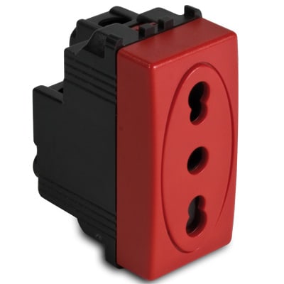 MASTER SRL - MST31159R MODO PRESA 2P+T 16A BIVALENTE ROSSA