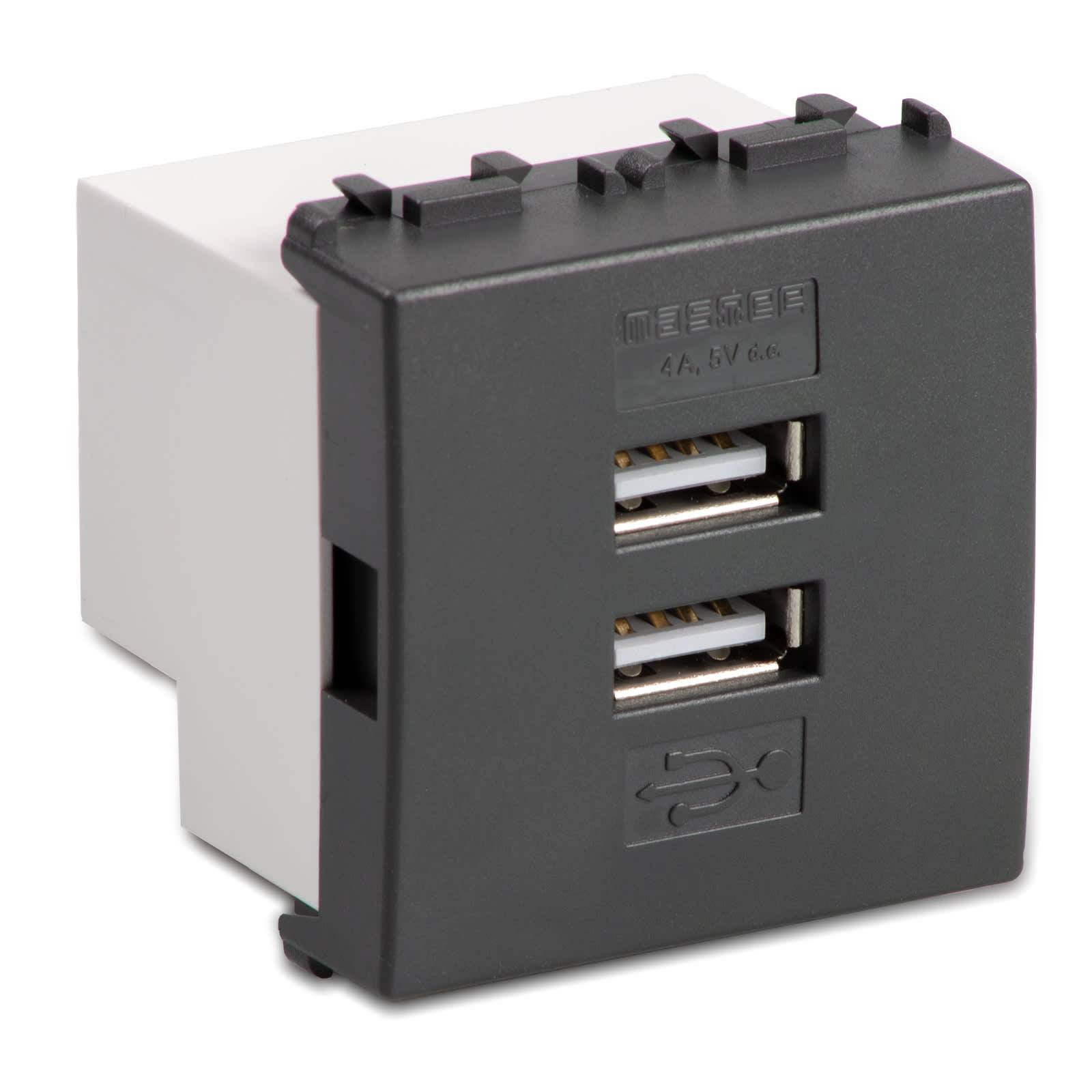 MASTER SRL - MST31213.2 MODO ALIMENTATORE 2 USB 5V 4A 2M. GRIGIO