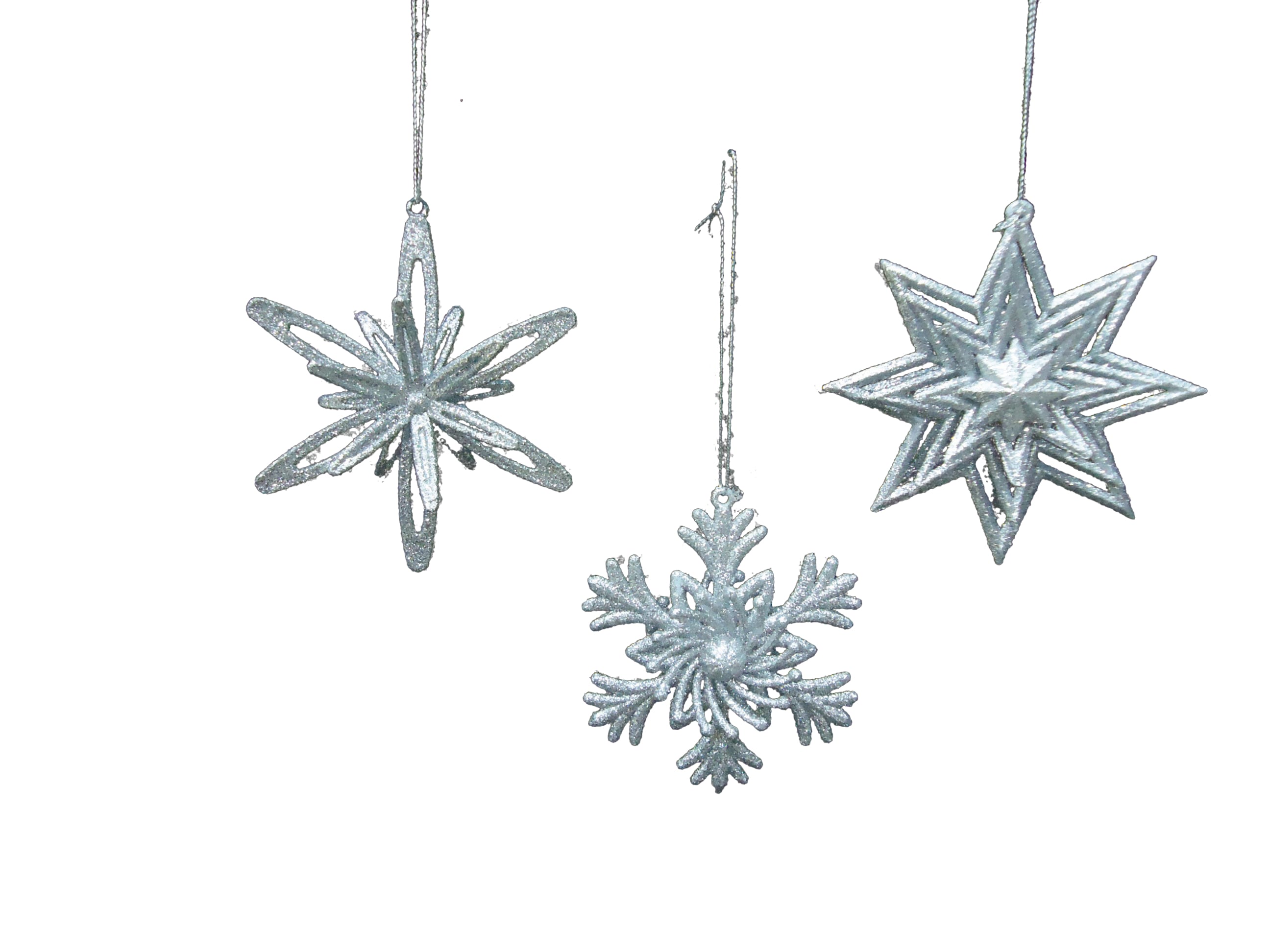 GIOCOPLAST NATALE SP - GCP33011866 ADDOBBO GLITTER ARGENTO, 3 ASS 10 CM