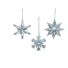 GIOCOPLAST NATALE SP - GCP33011866 ADDOBBO GLITTER ARGENTO, 3 ASS 10 CM