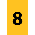 CEMBRE SPA - CEM374111-8 ETICHETTA ALFANUMERICA IN POLIESTERE, 175X99mm, GIALLO, CON STAMPA NERA NUMERO "8"