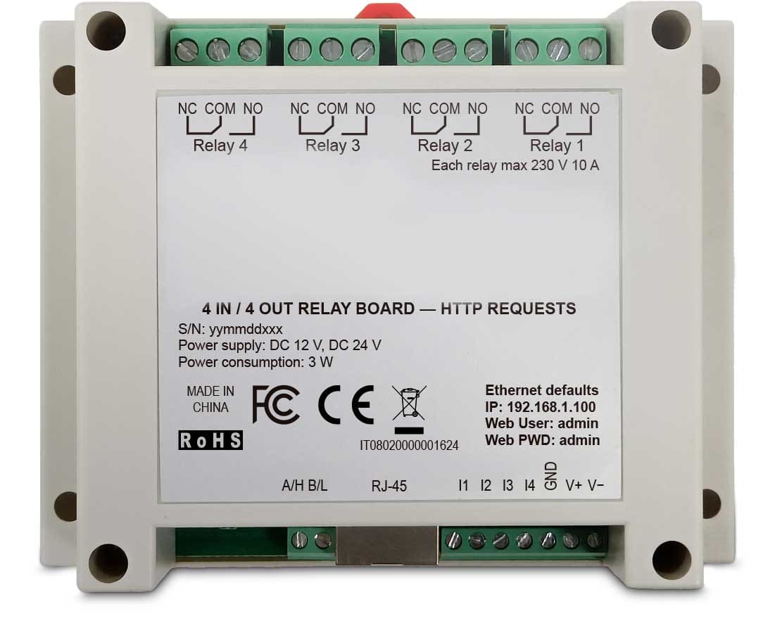 IESS SRL - EAAMD4I4OHTTP MODULO 4IN/OUT RELE CON WIFI LAN, HTTP