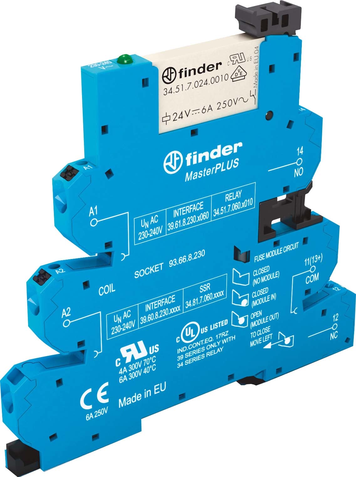 FINDER SPA - FIN396100240060 MASTERPLUS INTERFACCIA EMR 1CO MORSPUSH-IN