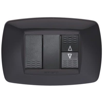 MASTER SRL - MST39MT203 MODO PLACCA METALLO 3 POSTI NERO