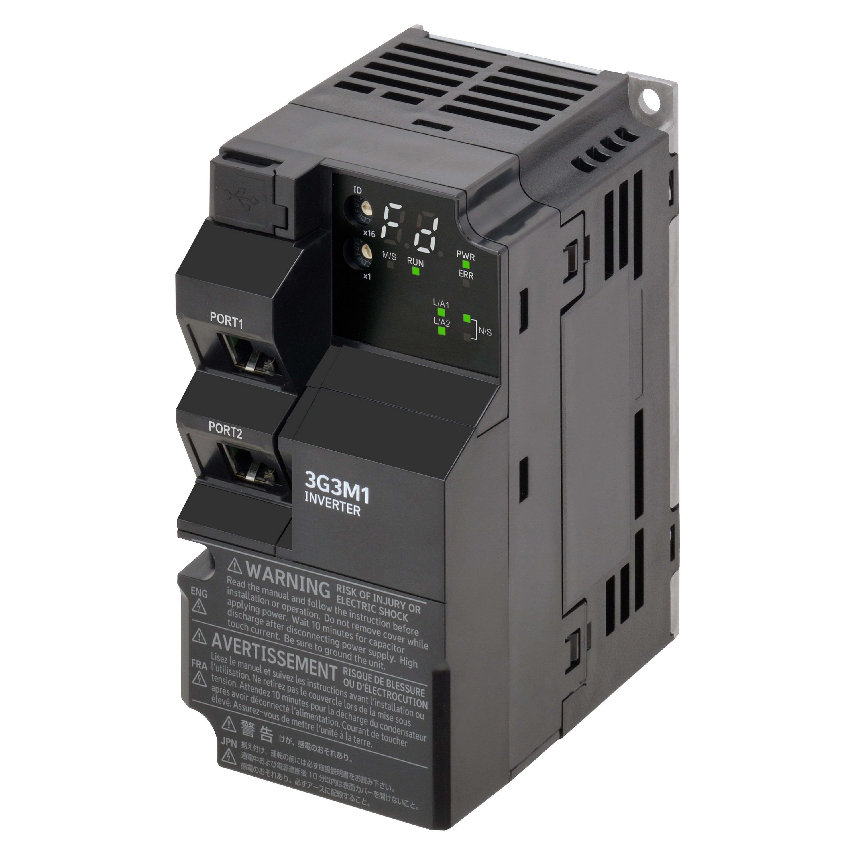 OMRON - OMR3G3M1A2002EMP M1, 0.2/0.4 KW, 200VAC, 3 ,MULTI-PROTOCO