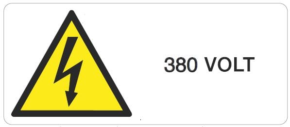 GRAFOPLAST SRL - GRALA13140F1 PERICOLO 380V VINYL AD 140X60 6PZ/FG