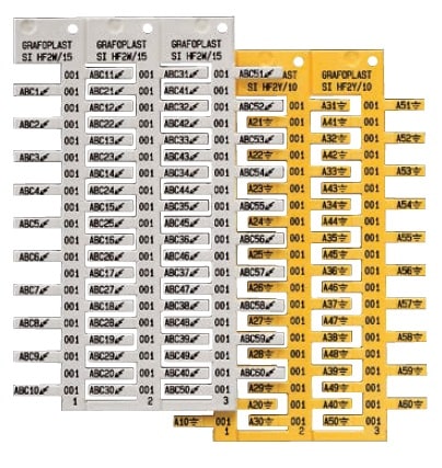 GRAFOPLAST SRL - GRASIHF2Y/12MC TESSERA CAVI GIALLO L=12 MM MC= 3000 PZ