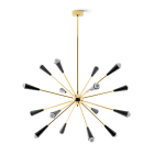 LINEA LIGHT-STILNOVO - SNV9590 SPUTNIK SOSP.16XE14 OTTONE DOR/NERO