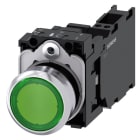 SIEMENS - SIE3SU11520AB403FA0 PULS.LUM.MET.VERDE MOMENT 1NO+1NC LED24V