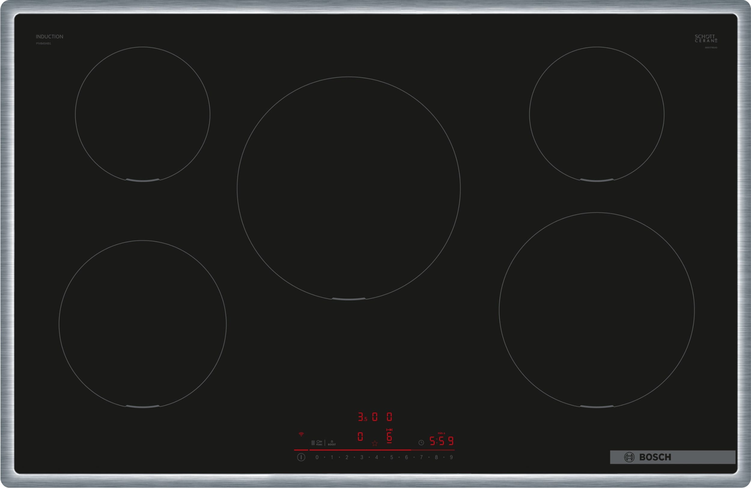 BOSCH ROBERT - BOSPIV845HB1E Glaskeramik Kochstelle 80cm 5xInduktion