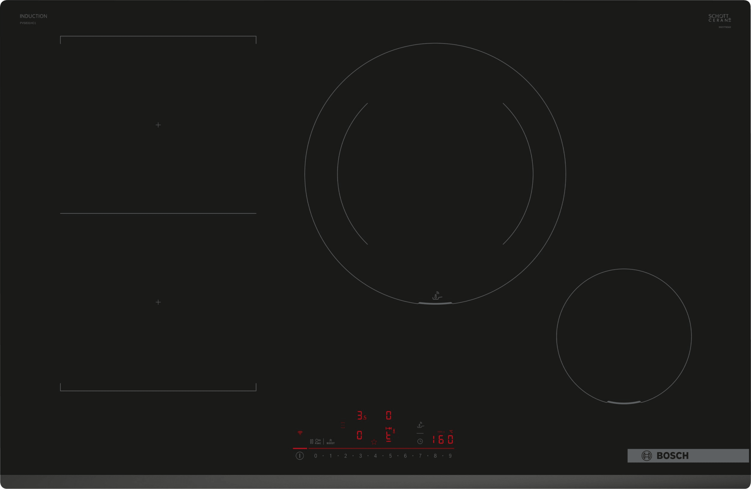 BOSCH ROBERT - BOSPVS831HC1E Glaskeramik Kochstelle 80cm Ind 1xCombi