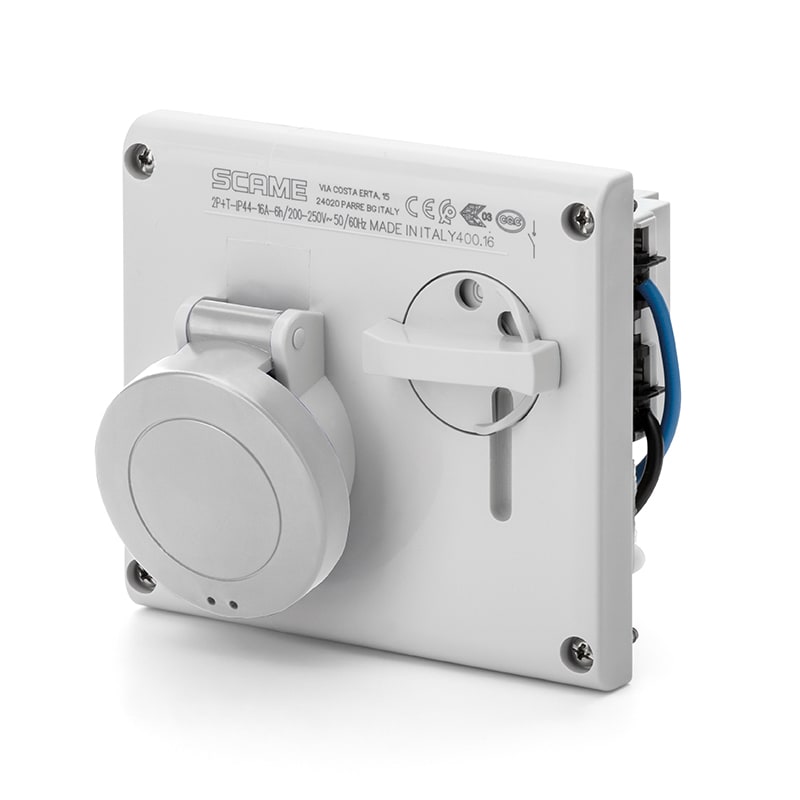 SCAME PARRE SPA - SCA400.16838 PRESA INCASSO OMNIA 2P+T 16A 8H IP44