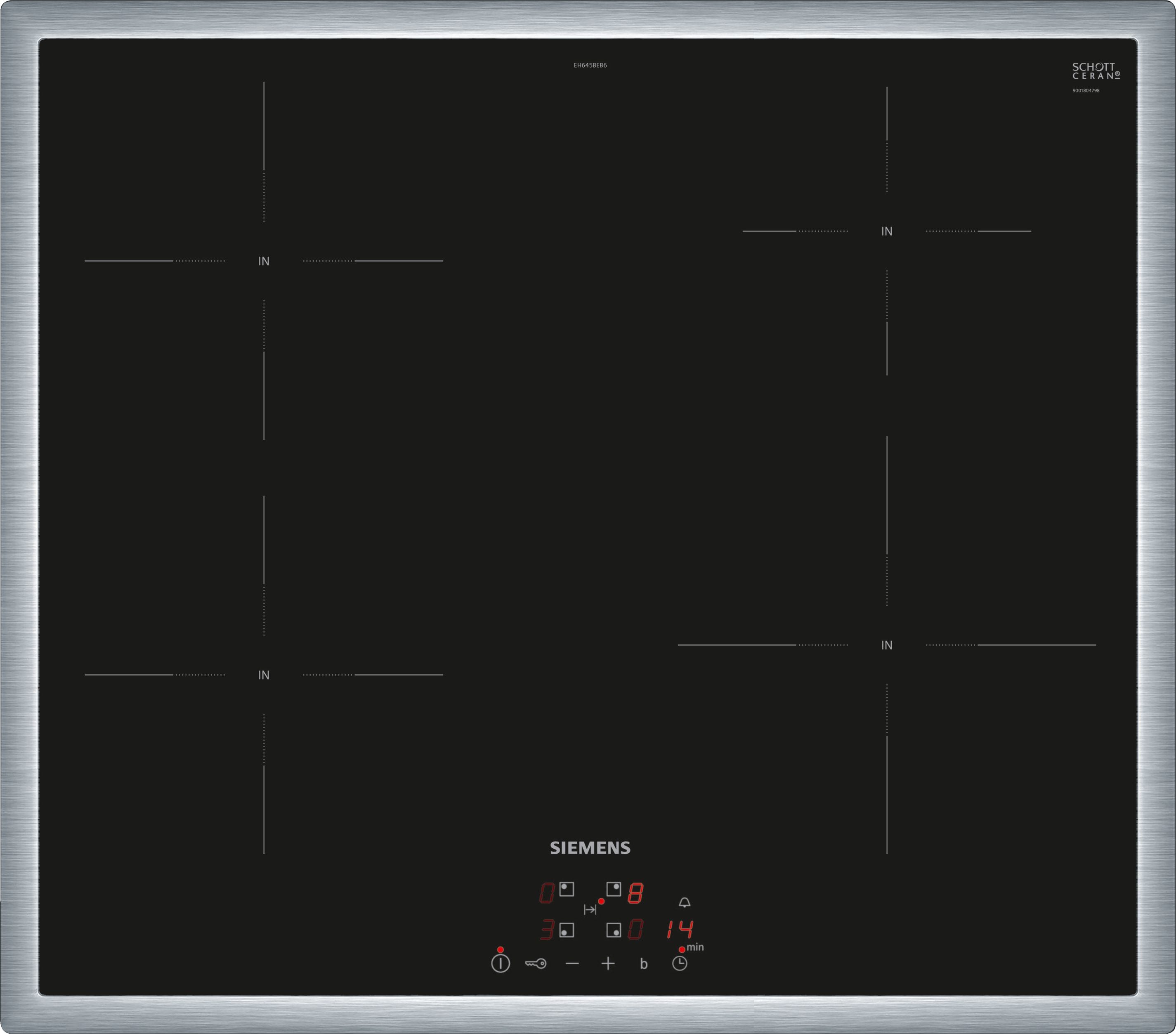 Siemens Hausgerate - SIZEH645BEB6E Glaskeramik Kochstelle 60cm Induktion ed