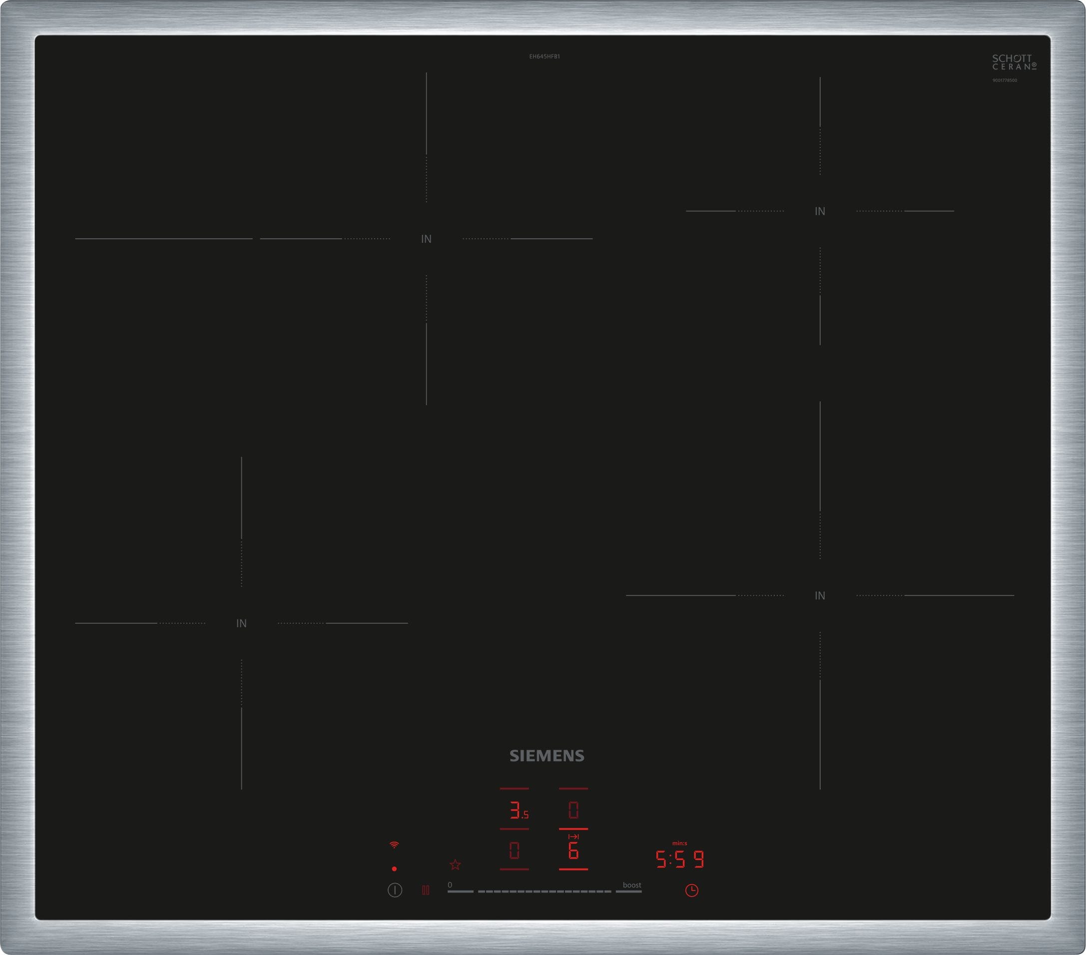 Siemens Hausgerate - SIZEH645HFB1E Glaskeramik Kochstelle 60cm Induktion Br