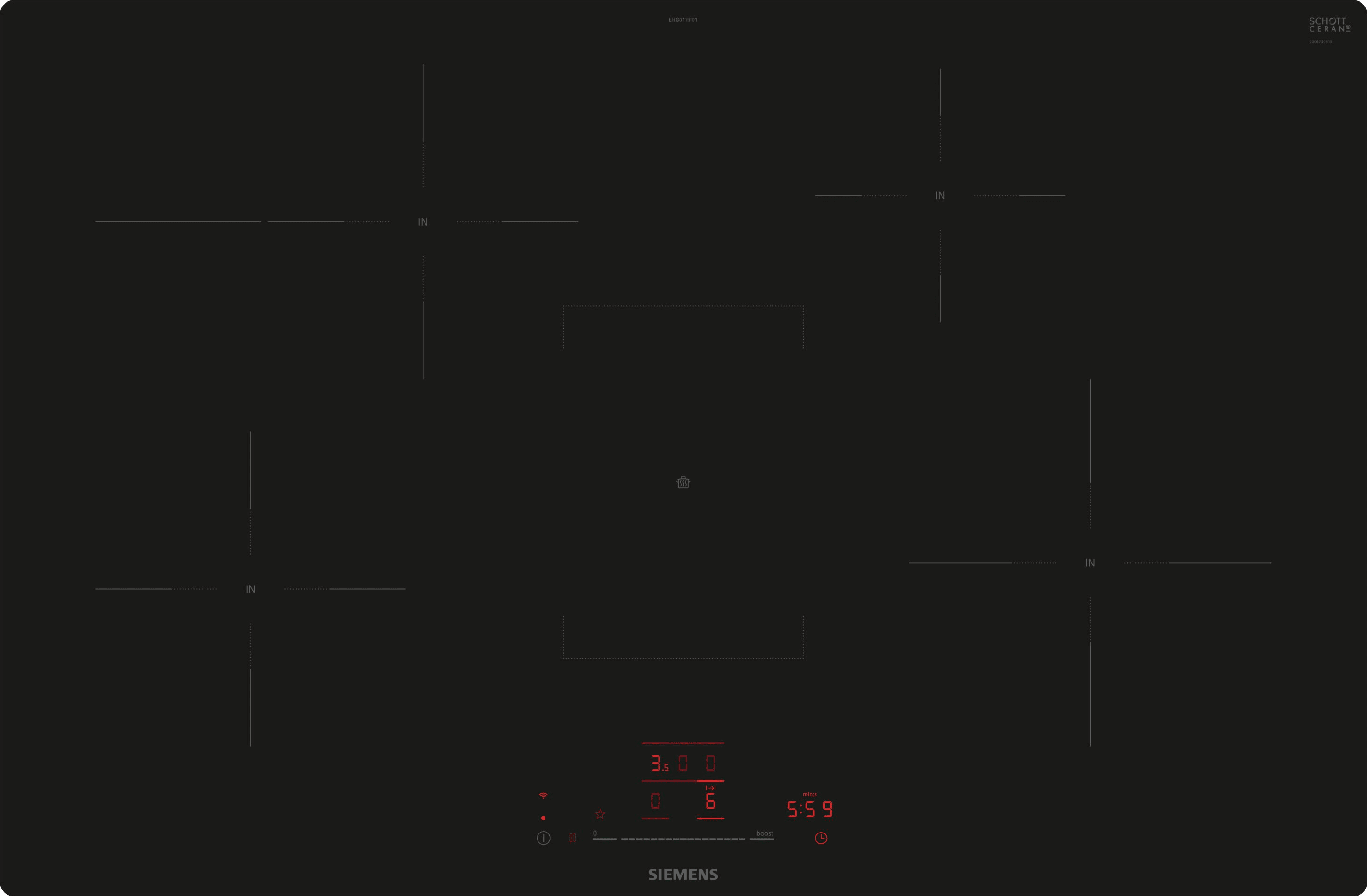 Siemens Hausgerate - SIZEH801HFB1E Glaskeramik Kochstelle 80cm Induktion Br