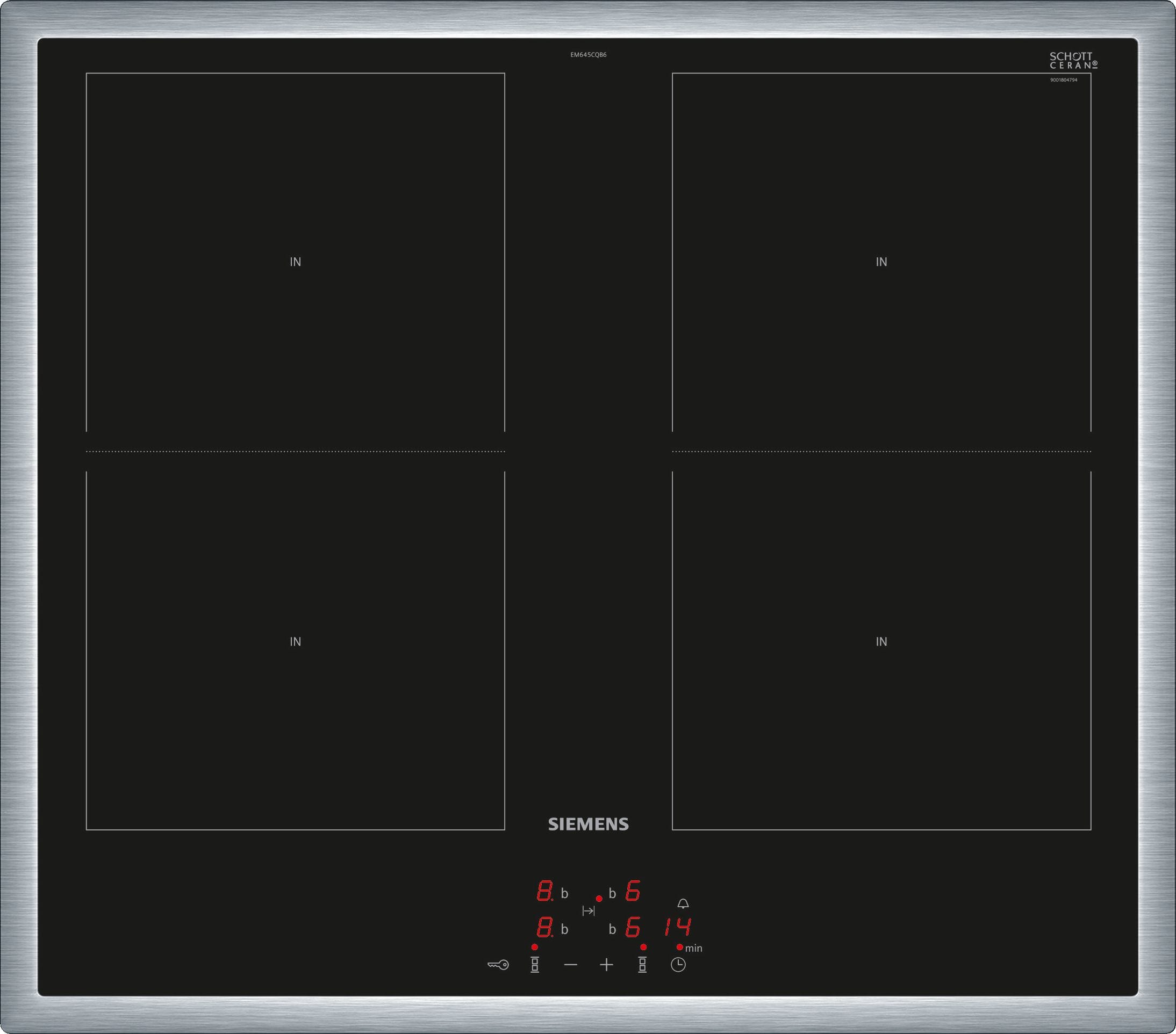 Siemens Hausgerate - SIZEM645CQB6E Glaskeramik Kochfeld 60cm Induktion 2xCo