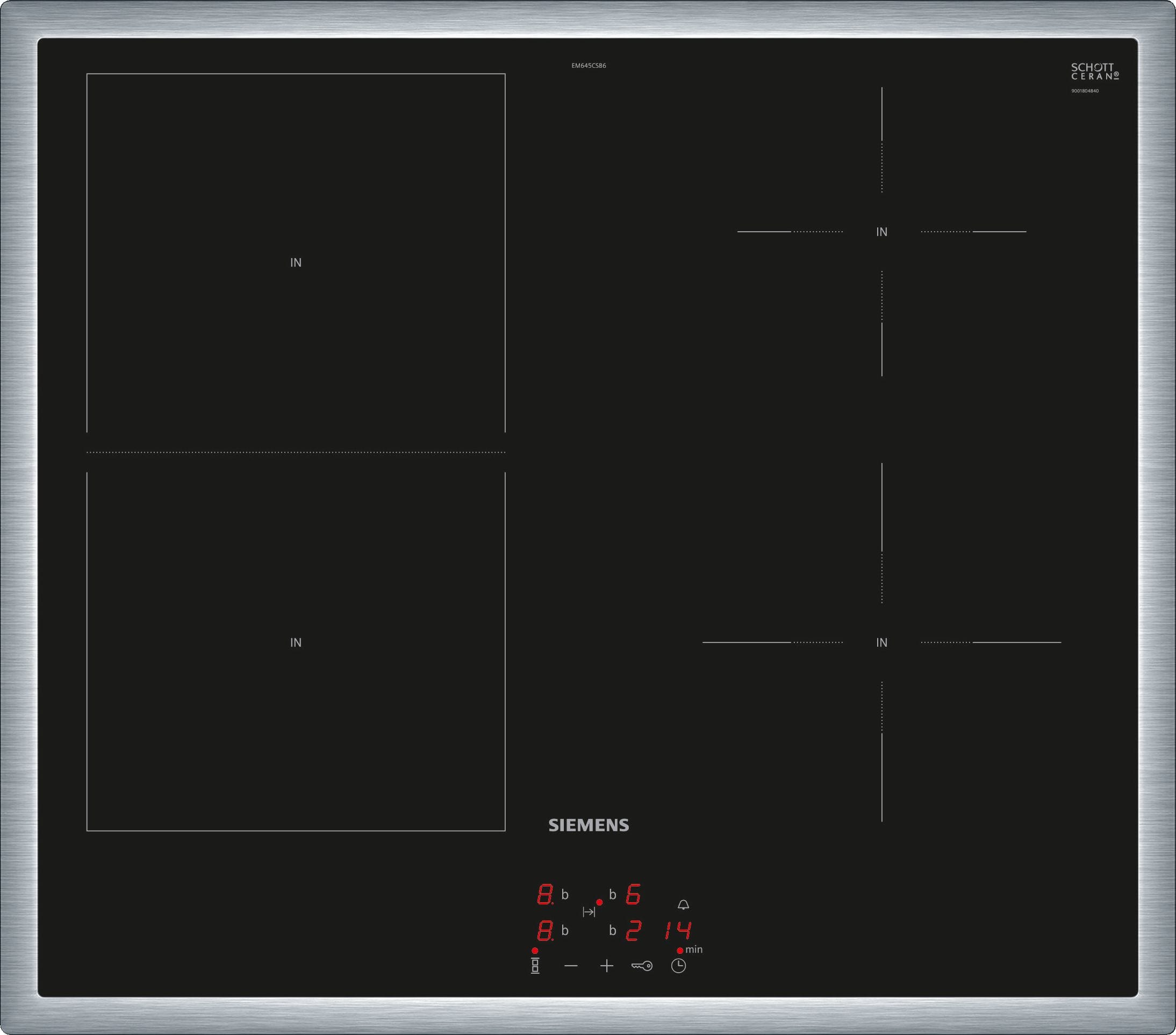 Siemens Hausgerate - SIZEM645CSB6E Glaskeramik Kochfeld 60cm Induktion 1xCo