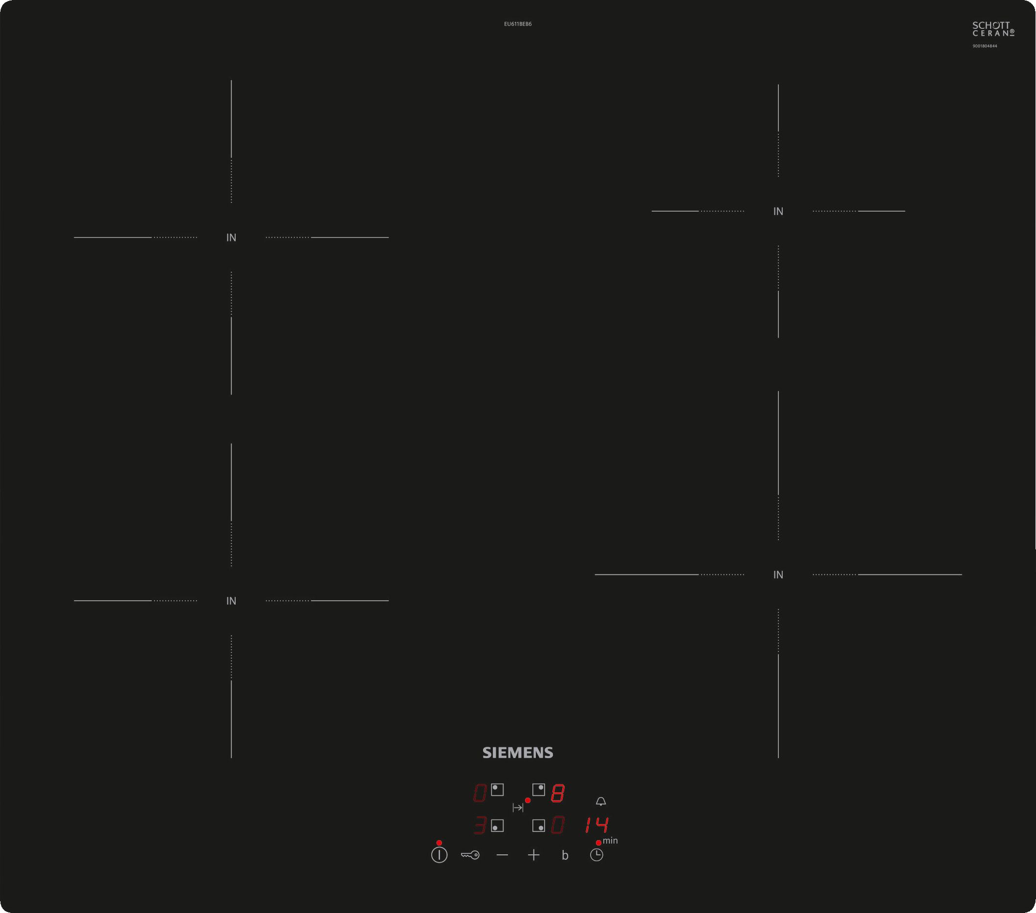 Siemens Hausgerate - SIZEU611BEB6E Glaskeramik Kochstelle 60cm Induktion ra