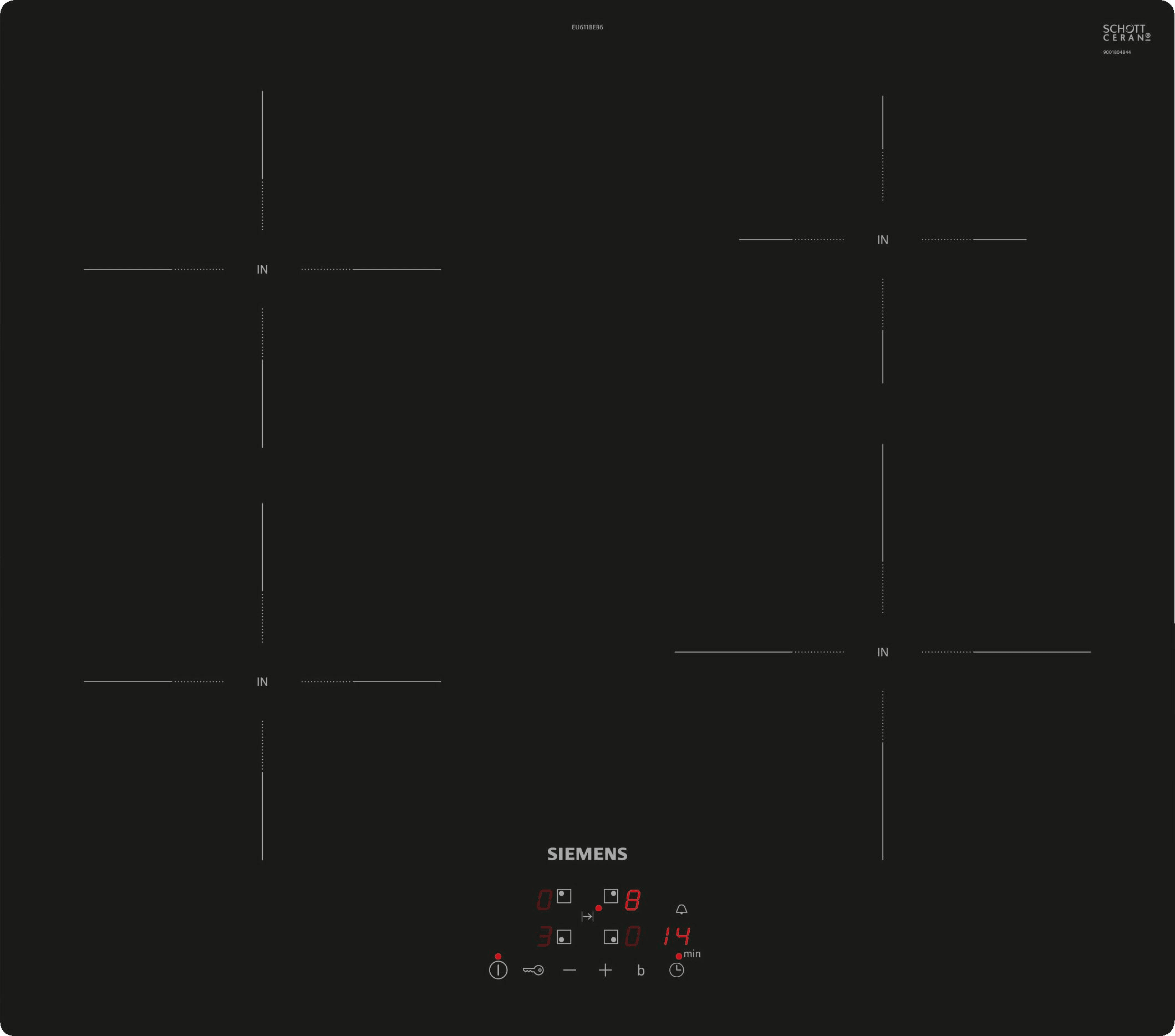 Siemens Hausgerate - SIZEU611BEB6E Glaskeramik Kochstelle 60cm Induktion ra