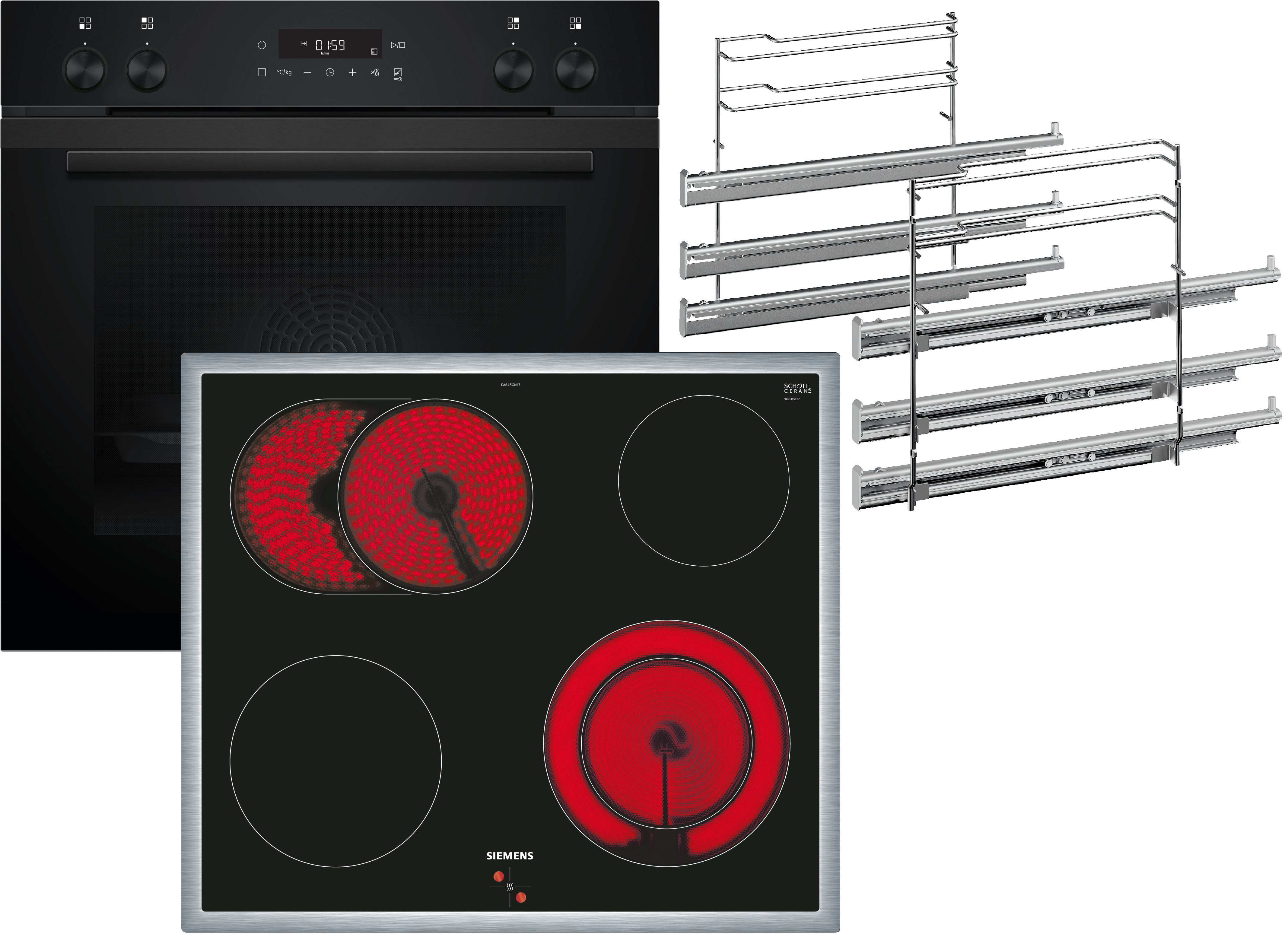 Siemens Hausgerate - SIZPYROSETSW E-Herd Set: HE271ABB0 + EA645GN17 + HZ63
