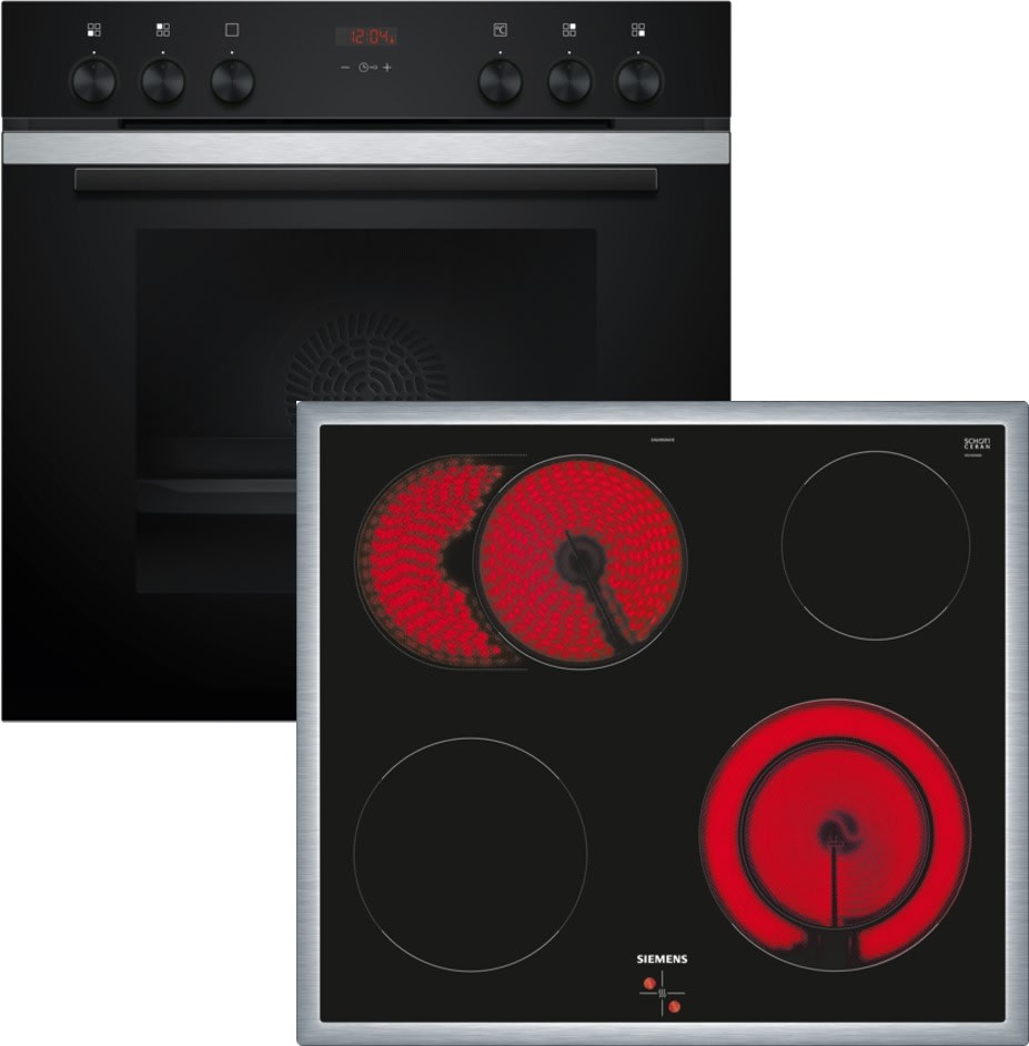 Siemens Hausgerate - SIZEQ211KB11 E-Herd Set: HE213BBS3 + EA64RGNA1E schwa