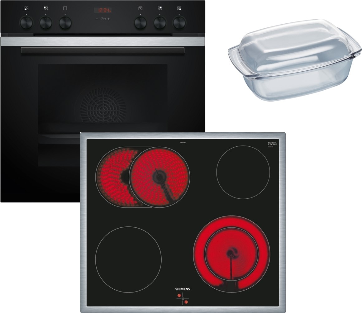 Siemens Hausgerate - SIZHERDSETBW3 E-Herd Set: HE213BBS3 + EA645GN17 + HZ91