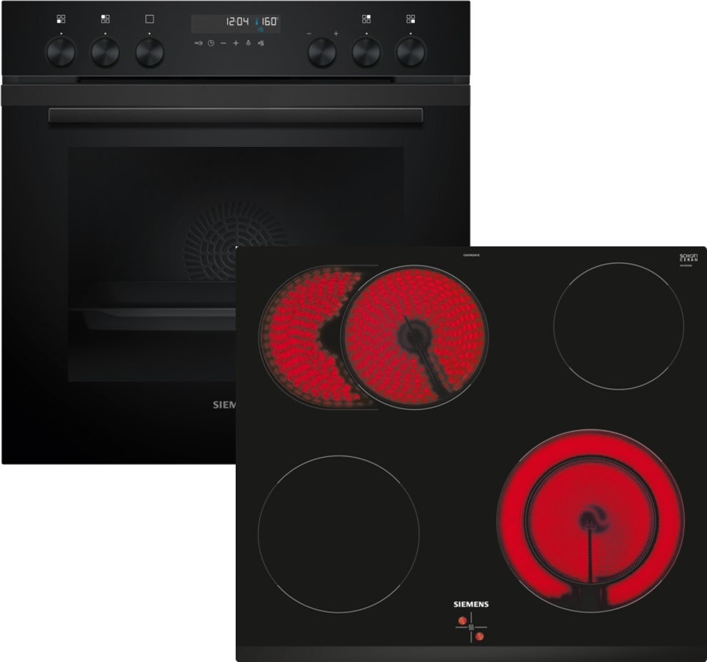 Siemens Hausgerate - SIZPQ522KAAB E-Herd Set: HE278GBB3 + EA631GNA1E schwa