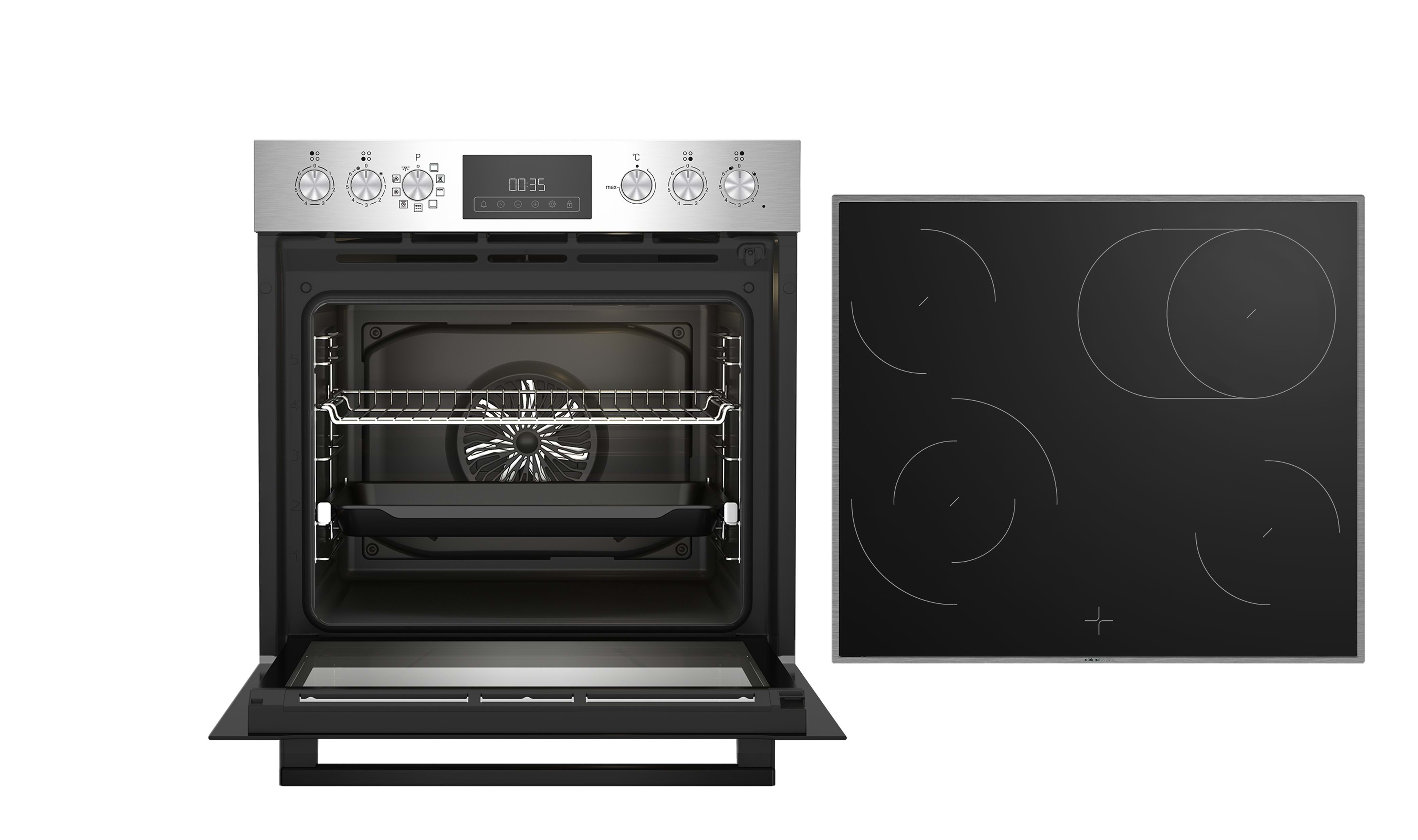 ELEKTRA BREGENZ - EKR7724086792 Einbauherdset 3D 9BA 72L Pyr+Glask.Kochf