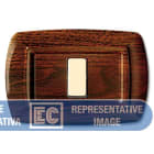 ELETTROCANALI - ETNECL2597LS PLACCA TONDO 2 MOD.RAVV. LEGNO SCURO