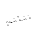 NOVALUX SRL - NOX112907.23 ROSONE LINEARE 3 X L=620 LIGHT GREY