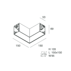 NOVALUX SRL - NOX108677.02 HERO: MOD.CIECO ANG.SX 150 NE