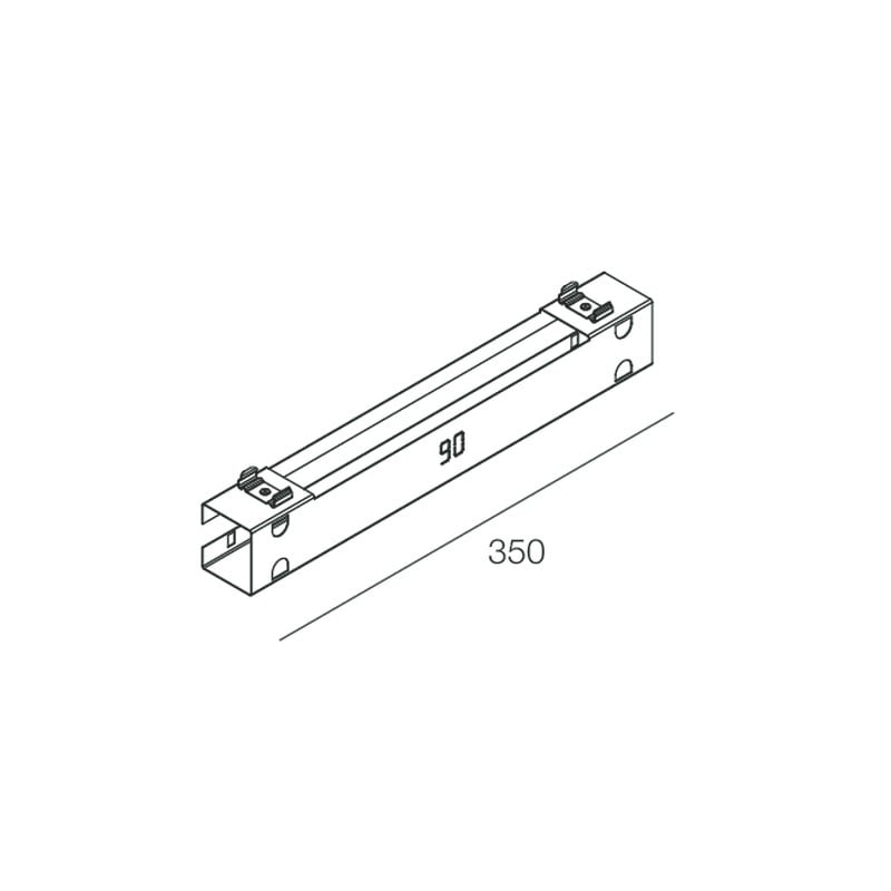 NOVALUX SRL - NOX1018D4.99 V-90: STAFFA PARETE ANG.90 L.350MM