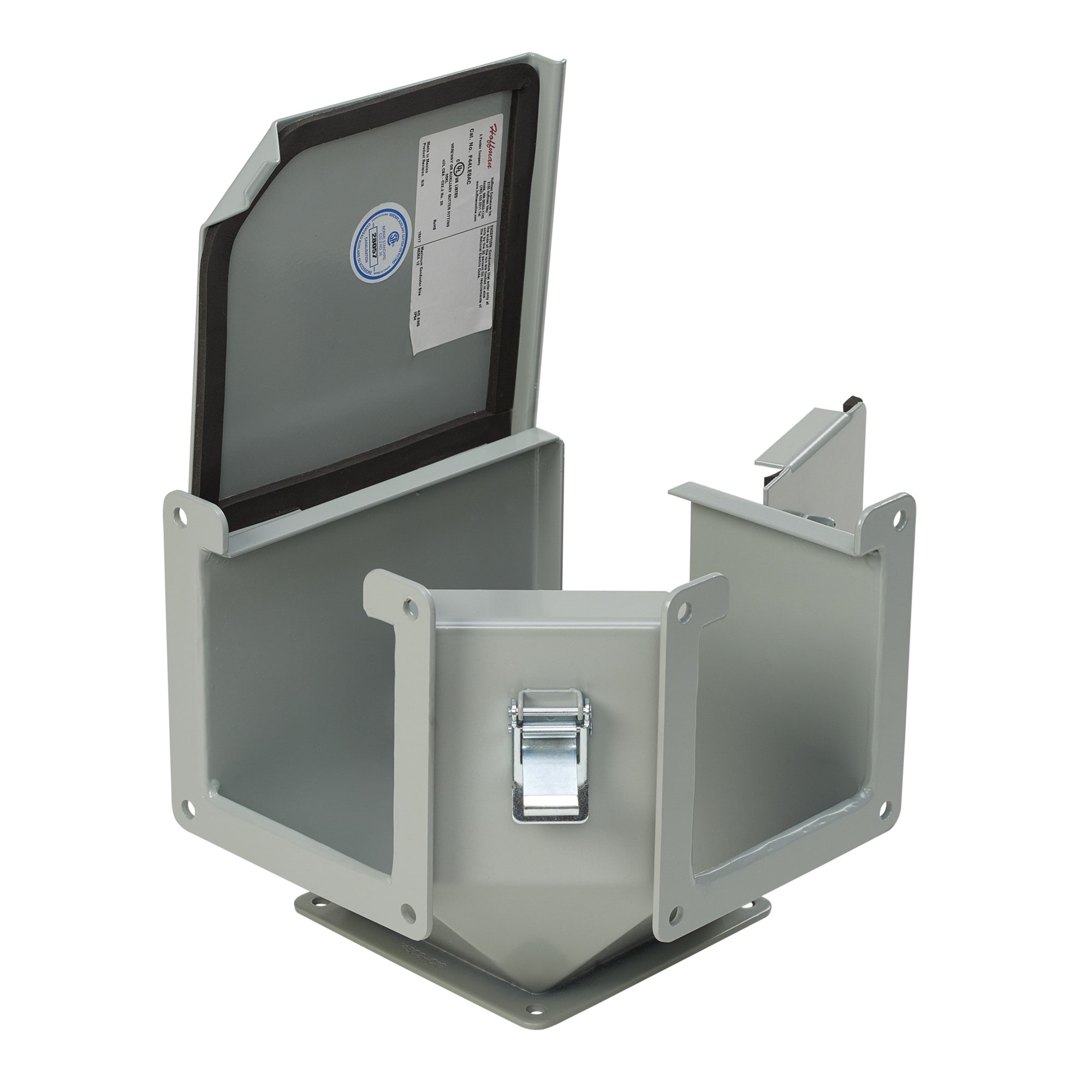 NVENT HOFFMAN - HOFF66LE9AC Gomito a 90 gradi con apertura superiore esterna, 6,00x6,00, grigio, acciaio