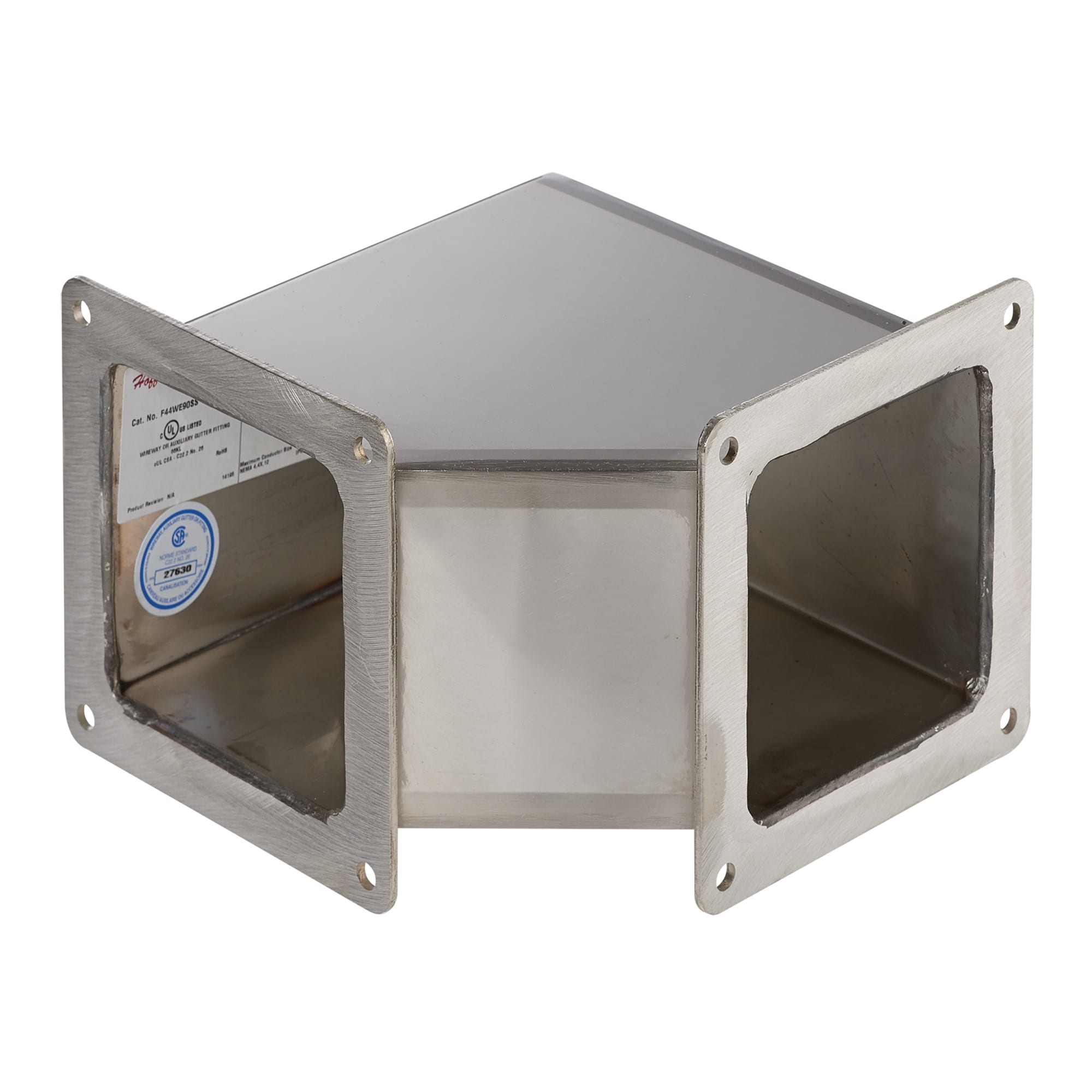 NVENT HOFFMAN - HOFF66WE90SS Gomito a 90 gradi passante per canalina, 6,00x6,00, spazzolato, acciaio inox 304