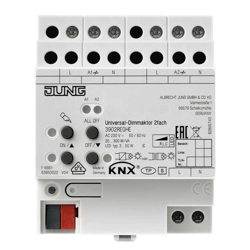 EURO UNITECH ELEKT - UEK3902REGHE LED-Universal-Dimmaktor 2fach