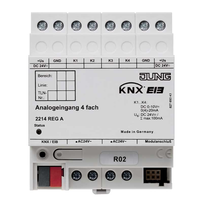 EURO UNITECH ELEKT - UEK2214REGA INGRESSO ANALOGICO KNX, 4 INGRESSI, PER
