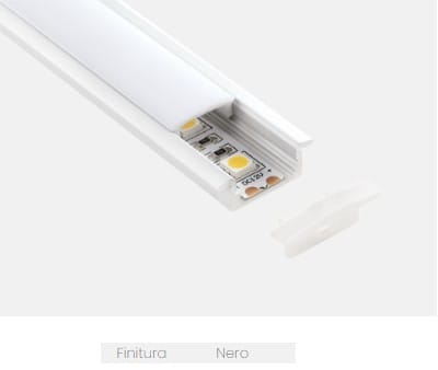 LAMPO LIGHTING TECHN - LMOPRKITINCNE KIT PROFILO INCASSO FIN. NERO L.2MT.
