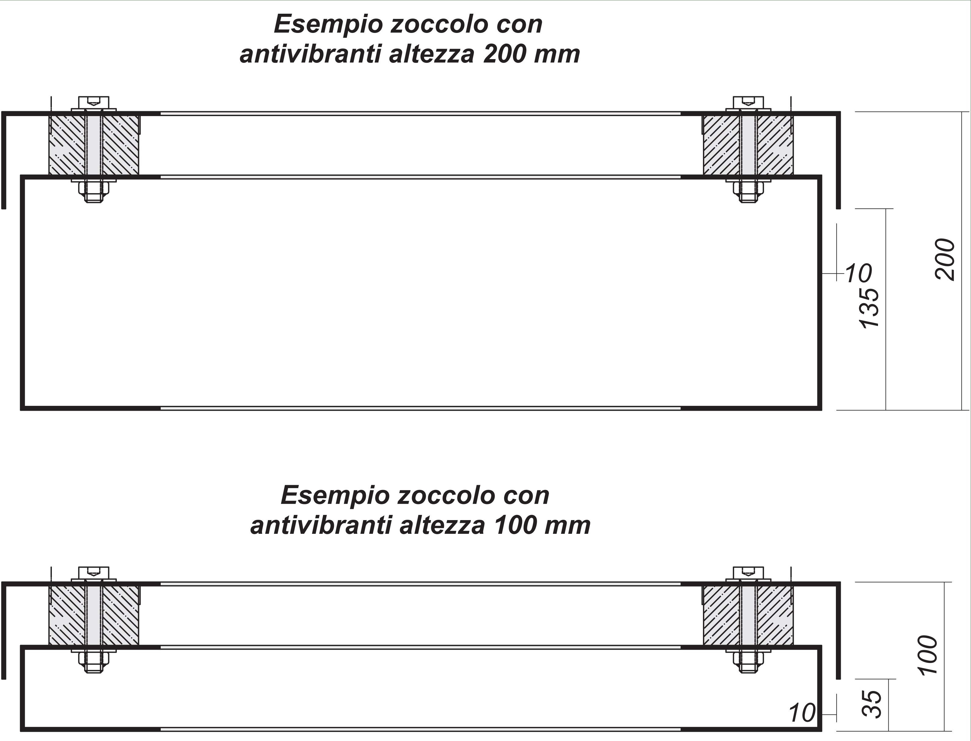 DKC-RAMBLOCK - RMBR1ZAE62 ZOCCOLO ANTIVIBRANTE H.200 MM P.600 (AL